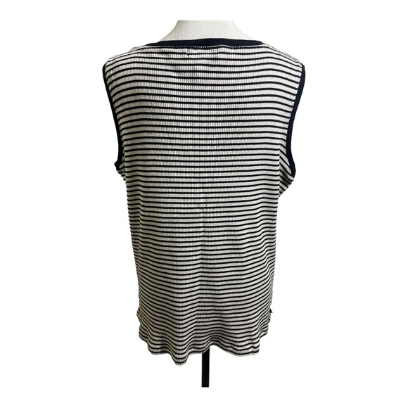 Lauren Ralph Lauren Womens striped sleeveless top. Plus size 3X. Cotton. - Picture 4 of 8